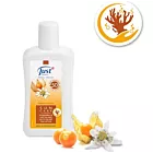 A photo of JUST Sun Care Milk SPF50 and coral friendly logo