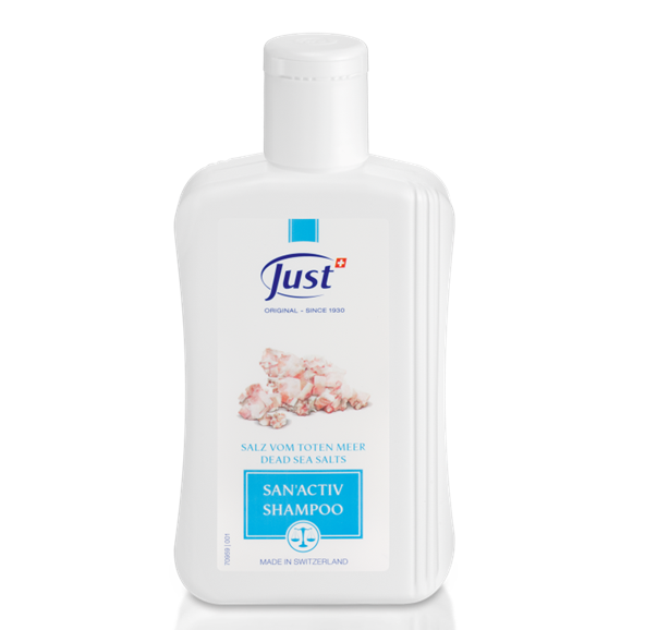 A bottle of San activ shampoo 250ml