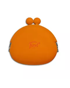 A photo if JUST orange coin wallet