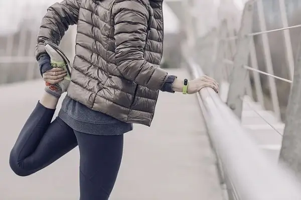 Lady exercising in winter